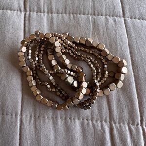 Elegant Gold-Tone Beaded Bracelet